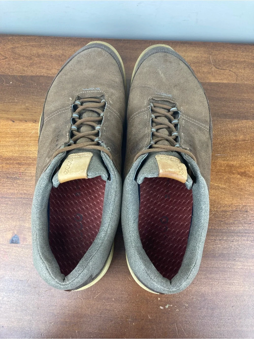 ECCO Biom Hybrid GORE-TEX Golf Shoes Brown Leather Spikeless Mens US 11.